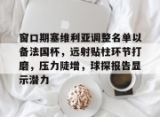开云官网-包含窗口期塞维利亚调整名单以备法国杯，远射贴柱环节打磨，压力陡增，球探报告显示潜力的词条-开云官网